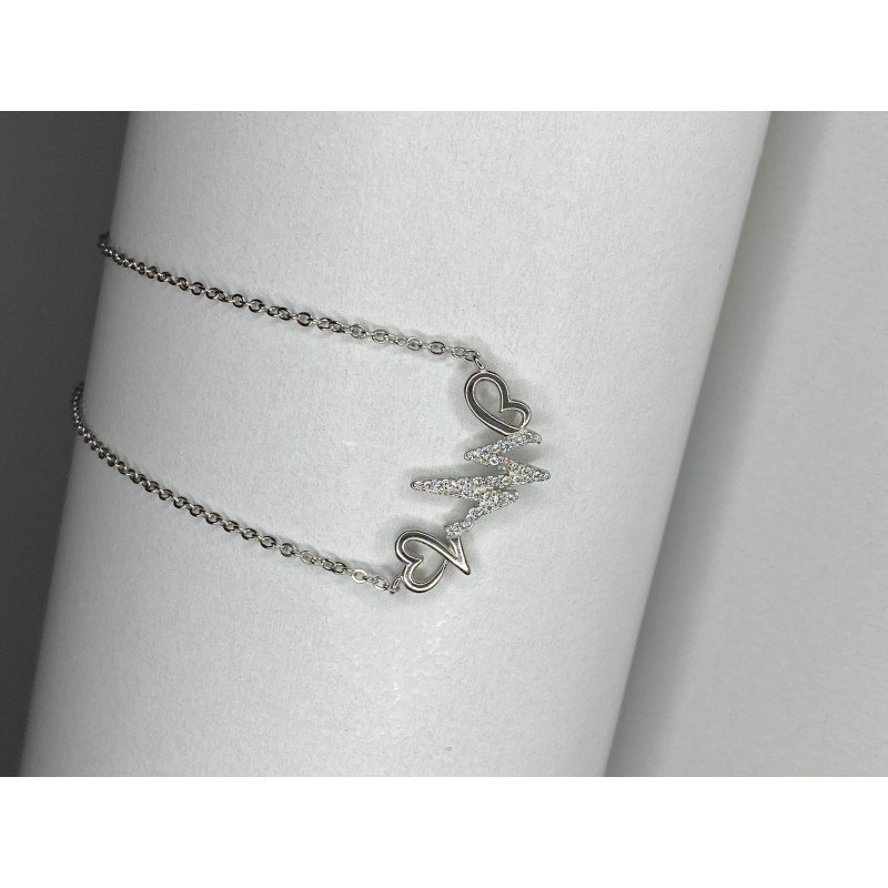 سنسال فضة نبض مع قلبين عيار925