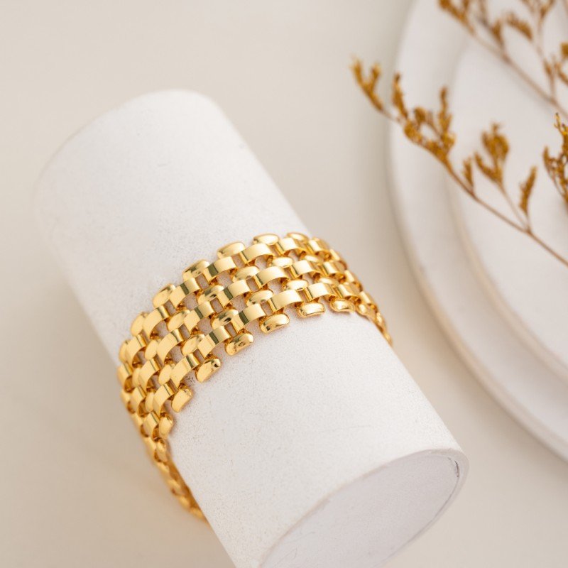 سوار بلدي عريض لون ذهبي