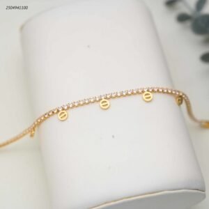 سوار تنس لون ذهبي