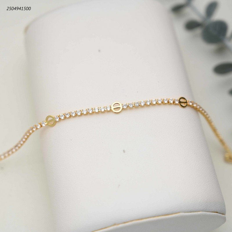 سوار تنس لون ذهبي