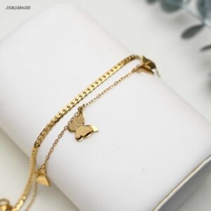 سوار تو لاين مع تعليقات جميلة لون ذهبي