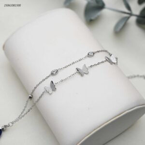 سوار تو لاين مع تعليقات جميلة لون فضي