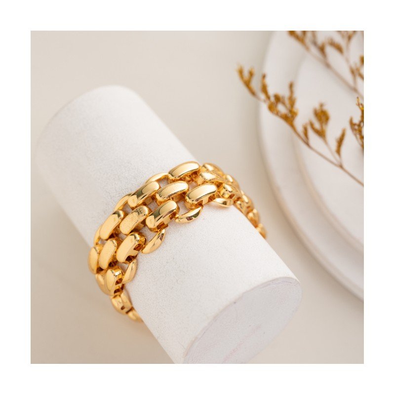 سوار ذهبي بلدي بتصميم جنزيرعريض