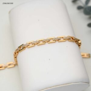 سوار سلسلة مع زركون لون ذهبي