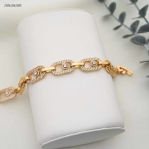 سوار سلسلة مع زركون لون ذهبي