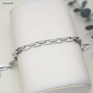 سوار سلسلة مع زركون لون فضي