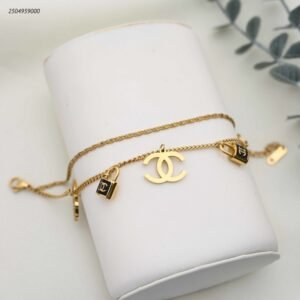 سوار ماركة سلسلتين لون ذهبي