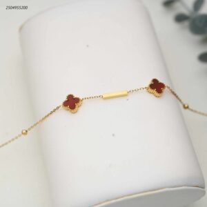 سوار مع ورد البرسيم طويل - ماركة لون ذهبي واحمر