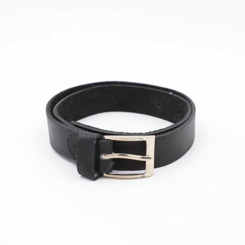 سير (حزام وسط) جلد طبيعي ولادي لون أسود