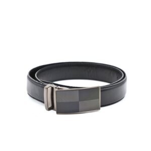 سير (حزام وسط) رسمي جلد طبيعي للرجال لون اسود