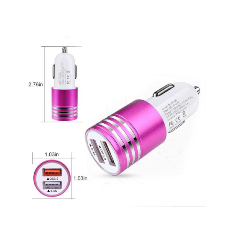 شاحن سيارة 2 USB اسطواني YSC-06