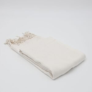 شال رأس نسائي حجم 165×70 سم لون أبيض