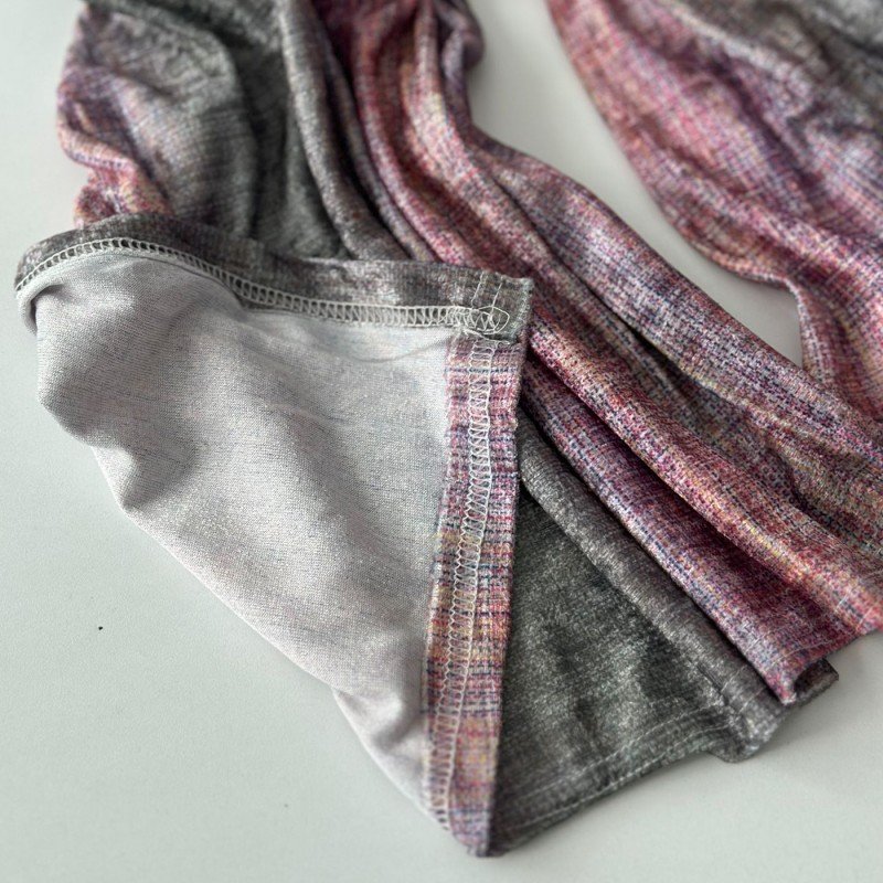 شال نسائي قماش لايكرا مقاس 170×68 سم موشح بألوان متعددة