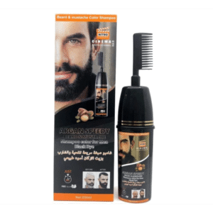 شامبو صبغة سريعة لللحية والشارب بزيت الاركان لون اسود طبيعي حجم 200 مل