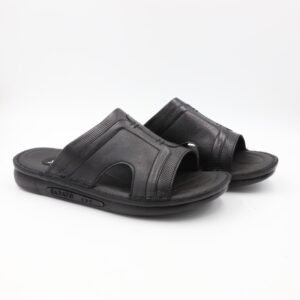 شبشب جلد طبيعي طبي من SABATO للرجال لون أسود