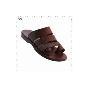 شبشب جلد طبيعي للرجال لون بني