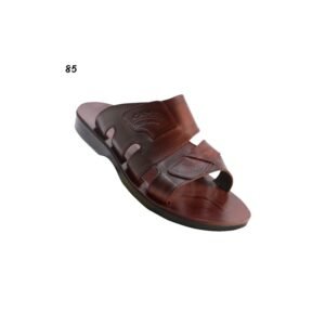 شبشب جلد طبيعي للرجال لون بني