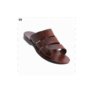 شبشب جلد طبيعي للرجال لون بني