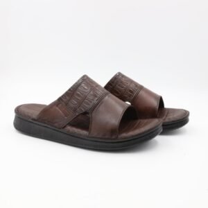 شبشب جلد طبيعي من SABATO للرجال لون بني محروق