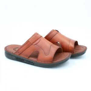 شبشب جلد طبيعي من SABATO للرجال لون عسلي