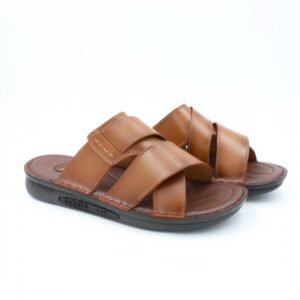 شبشب جلد طبيعي من SABATO للرجال لون عسلي