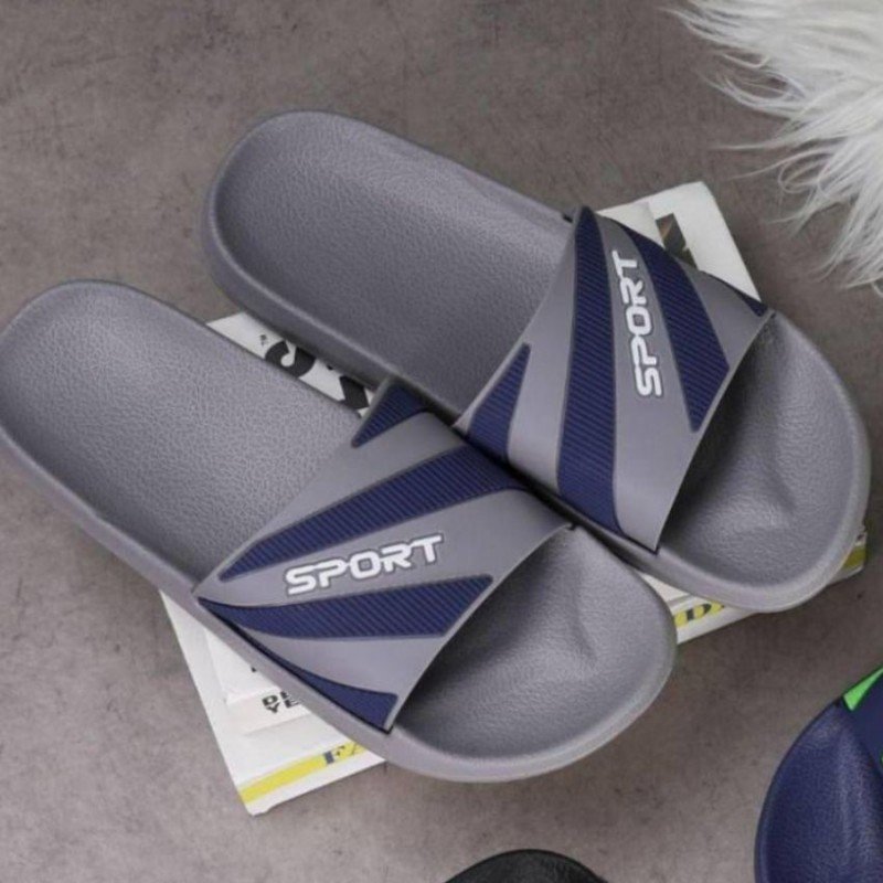 شبشب رجالي لون سكني مخطط كحلي