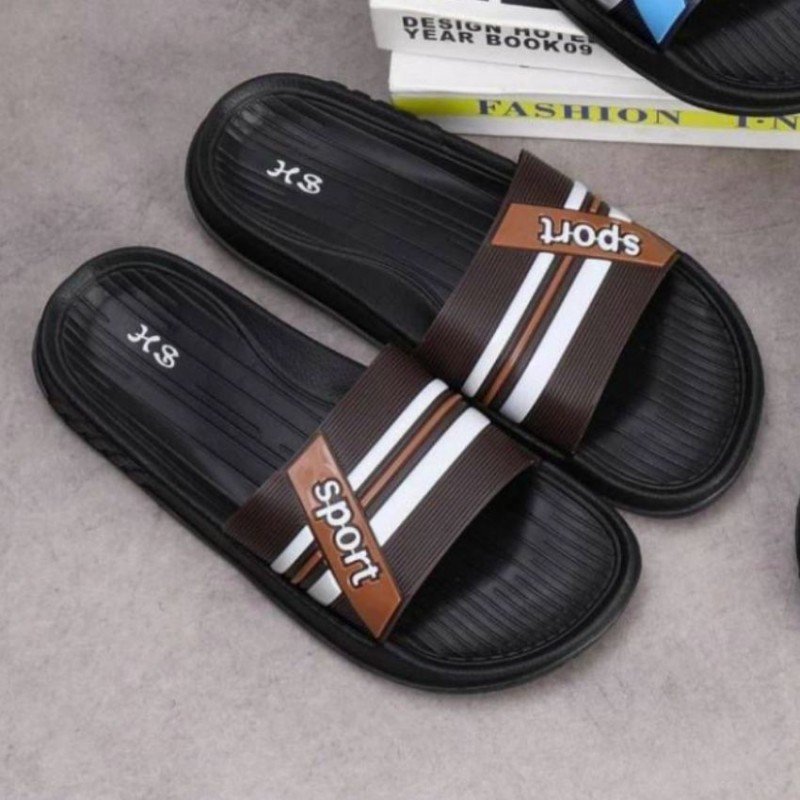 شبشب رجالي مخطط لون بني