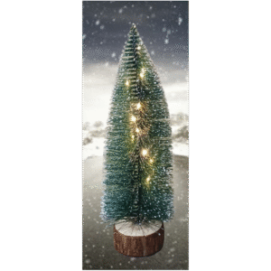 شجرة مع قاعدة خشب طبيعي +اضاءة طول 30سم