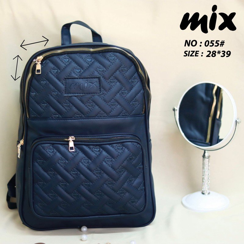 شنطة ظهر جلد للنساء لون أزرق