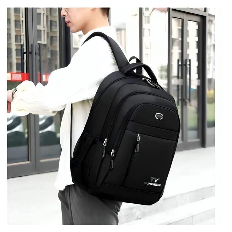 شنتة لابتوب ظهر للرجال ذات سعة كبيرة وجيوب متعددة -مقاومة للماء والاهتراء وخفيفة الوزن- لون أسود - ماركة Fashion Bag