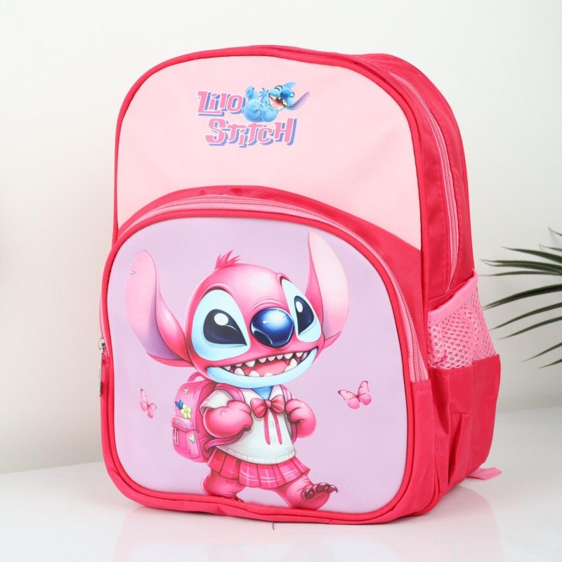 شنطة روضة بتصميم ستيش حجم 13 انش لون فوشي