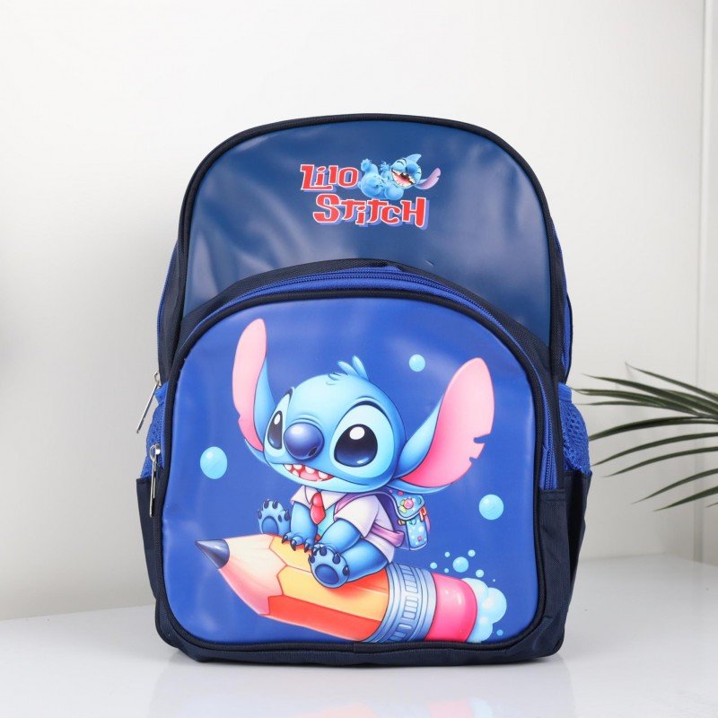 شنطة روضة بتصميم ليلو ستيش مقاس 13 انش لون كحلي