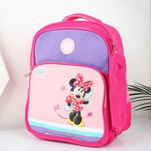شنطة مدرسة بتصميم ميني ماوس مقاس 15 انش لون زهري