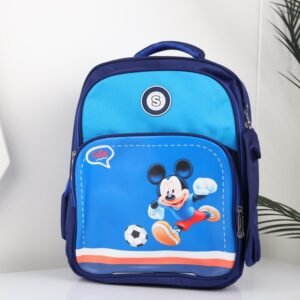 شنطة مدرسة مع مقلمة بتصميم ميكي ماوس مقاس 15 انش لون كحلي
