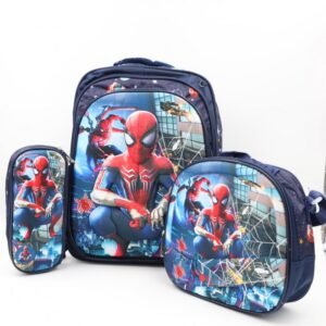 شنطة مدرسية 16 انش 3 قطع مع عرباية جر للشناتي