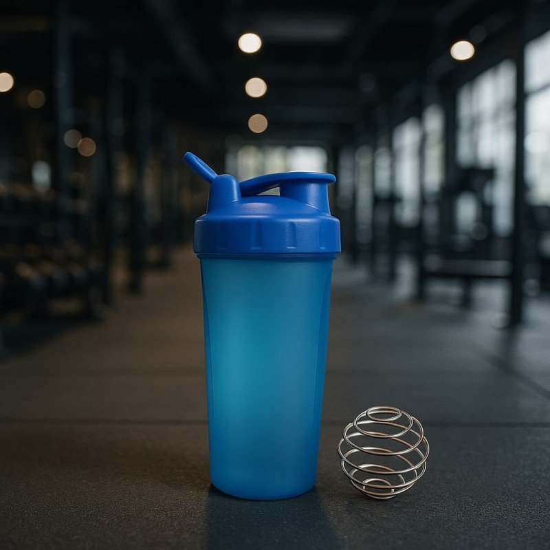 شيكر بروتين بلاستيك PP لون ازرق حجم 700 مل