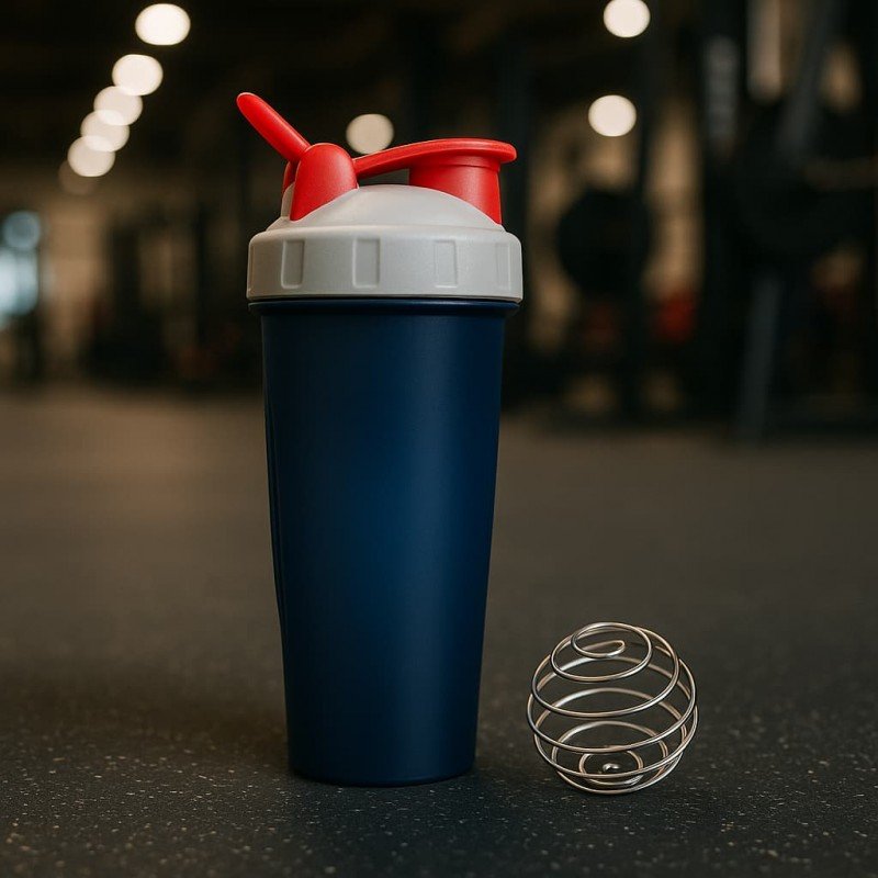 شيكر بروتين بلاستيك PP لون كحلي وسكني حجم 700 مل