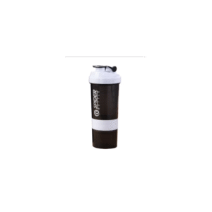 شيكر بروتين ( مطرة ماء مع مكان للبروتين أو الفيتامينات ) ابيض