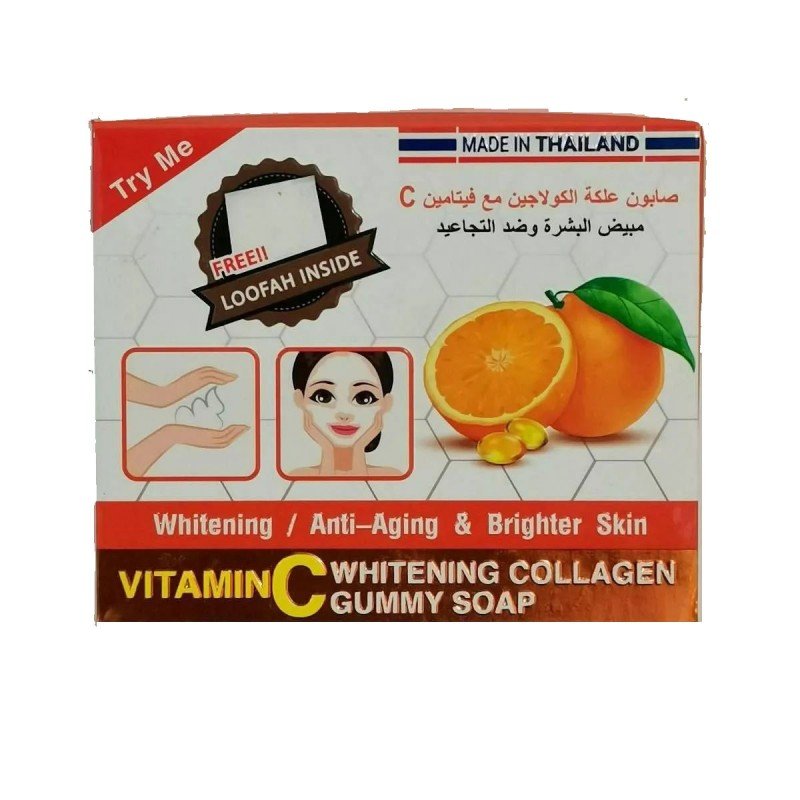صابون علكة الكولاجين مع فيتامين سي مبيض البشرة وضد التجاعيد من تري مي حجم 100 غرام - Collagen with Vitamin C SOAP by Try Me