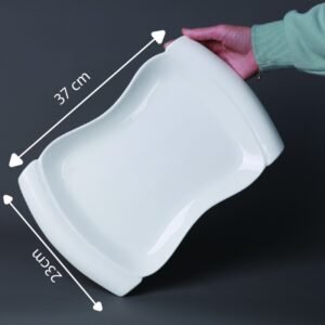 جاط بورسلان ثقيل لون أبيض قياس 32*22 سم