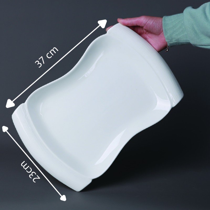 جاط بورسلان ثقيل لون أبيض قياس 32*22 سم