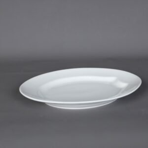 صحن تقديم طعام بورسلان شبه دائري حجم كبير