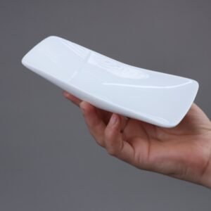 صحن مقبلات بورسلان صغير حجم 14.5×6 سم لون أبيض