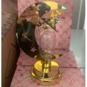 هلال مع ثلاث نجوم معدن ذهبي مضيئ