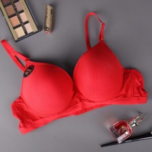 صدرية مبطنة للنساء لون أحمر مخططة