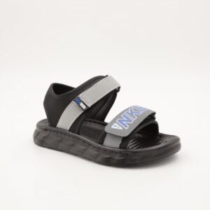 صندل اطفال ولادي مع لاصق لون رمادي