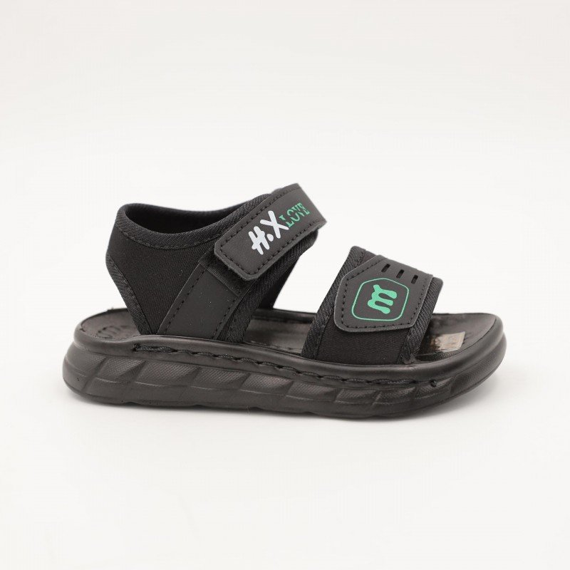 صندل اطفال ولادي مع لاصق لون اسود