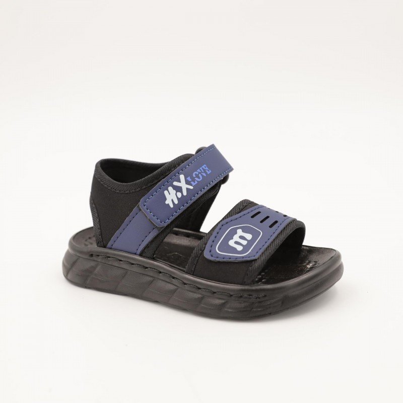 صندل اطفال ولادي مع لاصق لون اسود كحلي