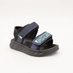 صندل اطفال ولادي مع لاصق لون اسود وكحلي