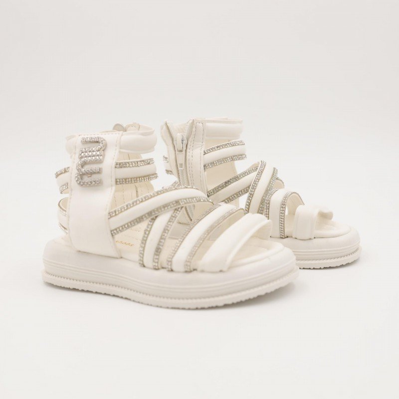 صندل بناتي باحزمه عالي لون ابيض